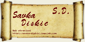 Savka Diskić vizit kartica